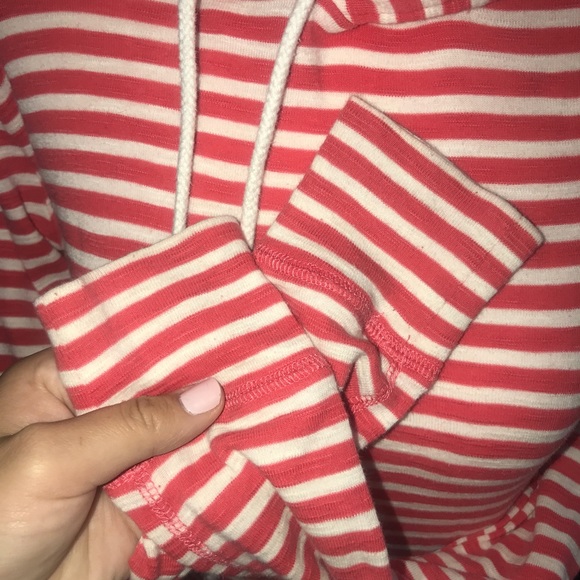 EUC J. Crew Red Striped Hoodie - Picture 6 of 6
